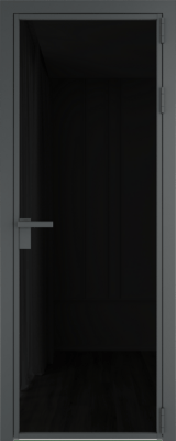 Алюминиевая дверь Profil Doors 1 AG Серая ночь Черный триплекс