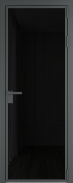 Алюминиевая дверь Profil Doors 1 AG Серая ночь Черный триплекс
