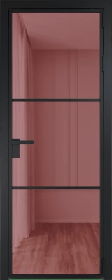 Алюминиевая дверь Profil Doors 13 AG Черный матовый Розовое шпион