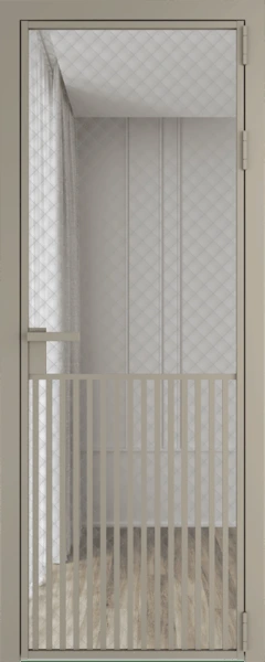 Алюминиевая дверь Profil Doors 15 AG Никель матовый Ромб серебро