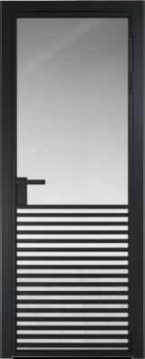 Алюминиевая дверь Profil Doors 16 AG Черный матовый RAL9005 Прозрачное