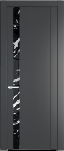 Межкомнатная дверь Profil Doors 1.2 P Нефи черный узор серебро Графит (Pantone 425С)