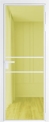 Алюминиевая дверь Profil Doors 2 AG Вайт Золотое шпион