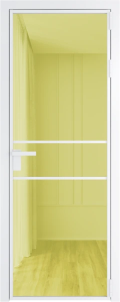 Алюминиевая дверь Profil Doors 2 AG Вайт Золотое шпион