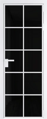 Алюминиевая дверь Profil Doors 4 AG Вайт Черный триплекс