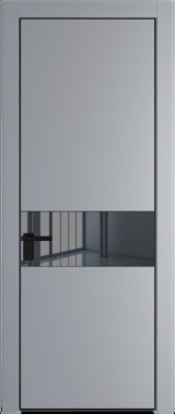 Межкомнатная дверь Profil Doors 17 PA Черный матовый RAL9005 Зеркало Grey Смоки (RAL 870-02)