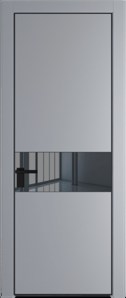 Межкомнатная дверь Profil Doors 17 PA Черный матовый RAL9005 Зеркало Grey Смоки (RAL 870-02)