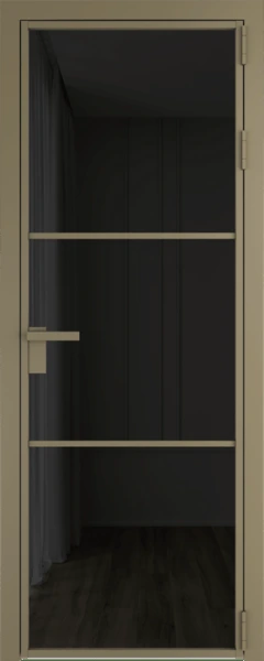 Алюминиевая дверь Profil Doors 13 AG Шампань Черное тонированное