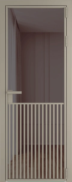 Алюминиевая дверь Profil Doors 15 AG Никель матовый Золотистая бронза