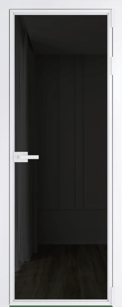 Алюминиевая дверь Profil Doors 1AX Вайт Черное тонированное