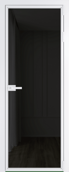 Алюминиевая дверь Profil Doors 1AX Вайт Черное тонированное