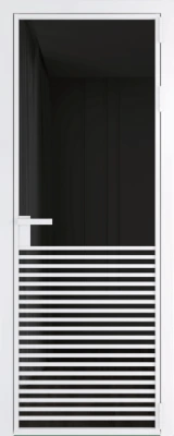 Алюминиевая дверь Profil Doors 16 AG Вайт Черное тонированное