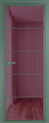 Алюминиевая дверь Profil Doors 5AX Зеленый воск Фиолетовое шпион
