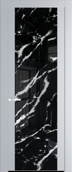 Межкомнатная дверь Profil Doors 1.7 P Нефи черный узор серебро Лайт Грей (RAL 870-01)