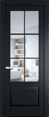 Межкомнатная дверь Profil Doors 4.2.2 (p.6) Нэви Блу (RAL 7016) Прозрачное