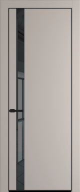 Межкомнатная дверь Profil Doors 18 PA Черный матовый RAL9005 Зеркало серое Сэнд