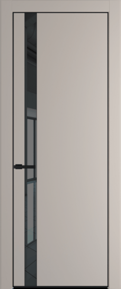Межкомнатная дверь Profil Doors 18 PA Черный матовый RAL9005 Зеркало серое Сэнд