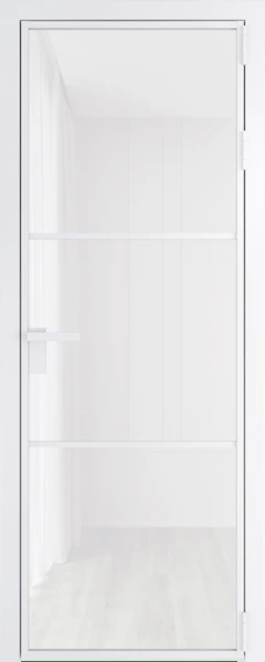 Алюминиевая дверь Profil Doors 13 AG Вайт Белый триплекс