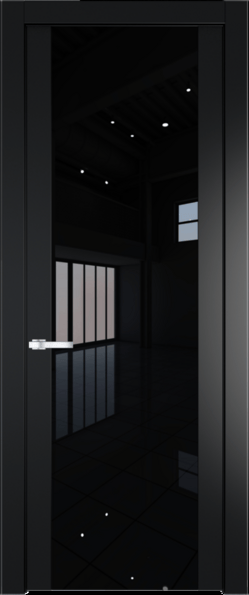 Межкомнатная дверь Profil Doors 1.7 P Lacobel Черный лак Блэк