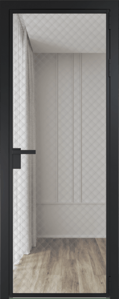 Алюминиевая дверь Profil Doors 1 AG Черный матовый Ромб серебро
