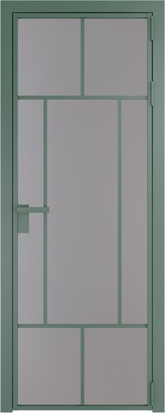Алюминиевая дверь Profil Doors 10 AG Зеленый воск Монохром серый