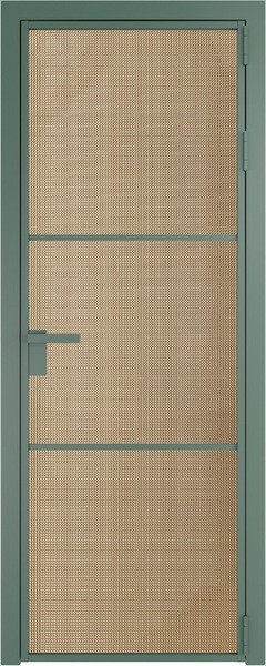 Алюминиевая дверь Profil Doors 13 AG Зеленый воск Кризет Золото