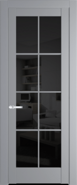 Межкомнатная дверь Profil Doors 4.1.2 (p.8) Смоки (RAL 870-02) Черное тонированное