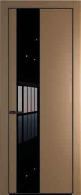 Межкомнатная дверь Profil Doors Orange 19 PE.O Lacobel Черный лак Перламутр золото Черный матовый RAL9005