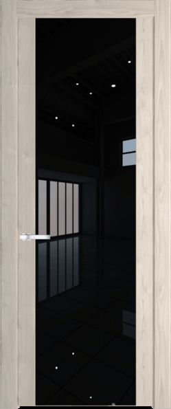 Межкомнатная дверь Profil Doors 1.7 N Lacobel Черный лак Каштан светлый