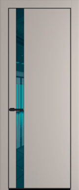 Межкомнатная дверь Profil Doors 18 PA Черный матовый RAL9005 Зеркало синее Сэнд