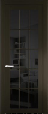 Межкомнатная дверь Profil Doors 1.1.2 (p.15) Черное тонированное Перламутр бронза