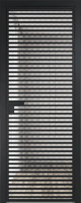 Алюминиевая дверь Profil Doors 12 AG Черный матовый Ромб белый