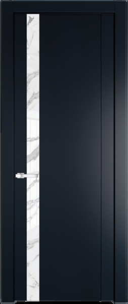 Межкомнатная дверь Profil Doors 1.2 P Нефи белый узор серебро Нэви Блу (RAL 7016)