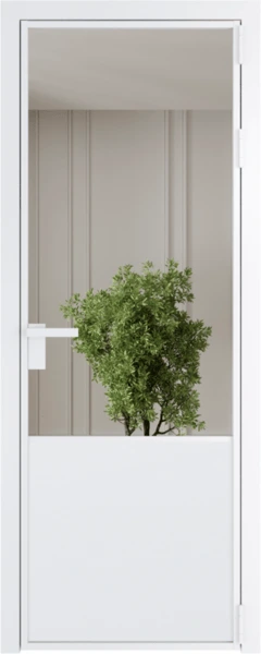 Алюминиевая дверь Profil Doors 19 AG Вайт Зеркало