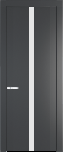 Межкомнатная дверь Profil Doors 1.8 P Монохром белый просветленный Графит (Pantone 425С)