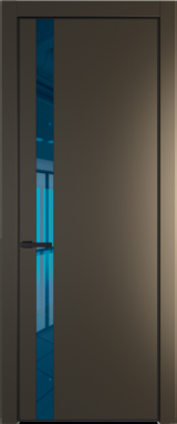 Межкомнатная дверь Profil Doors 18 PE Зеркало Blue Сэнд Черный матовый RAL9005