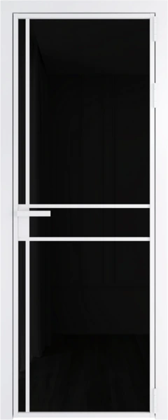 Алюминиевая дверь Profil Doors 9 AG Вайт Черный триплекс