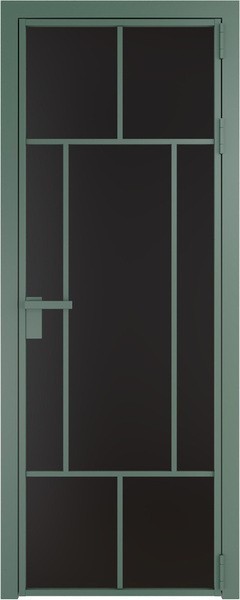 Алюминиевая дверь Profil Doors 10 AG Зеленый воск Монохром черный