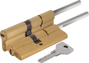 Цилиндровый механизм Cisa (Чиза) под вертушку (дл. шток) ASIX OE307-87.00 (90 мм/55+10+25), ЛАТУНЬ