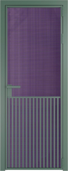 Алюминиевая дверь Profil Doors 15 AG Зеленый воск Кризет Фиолетовый