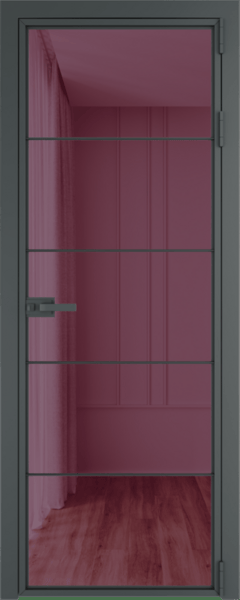 Алюминиевая дверь Profil Doors 5AX Серая ночь Фиолетовое шпион