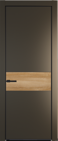 Межкомнатная дверь Profil Doors 17 PE Зеркало Bronza Сэнд Черный матовый RAL9005 Дуб Карамель