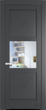 Межкомнатная дверь Profil Doors 1.4.2 PM Прозрачное Графит (Pantone 425С)