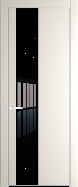 Межкомнатная дверь Profil Doors Orange 19 PE.O Lacobel Черный лак Перламутр белый Серебро