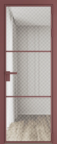 Алюминиевая дверь Profil Doors 13 AG Красный антрацит Ромб белый