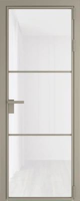 Алюминиевая дверь Profil Doors 13 AG Никель матовый Белый триплекс