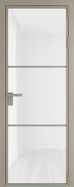 Алюминиевая дверь Profil Doors 13 AG Никель матовый Белый триплекс