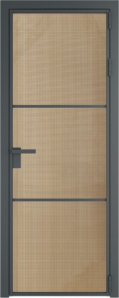 Алюминиевая дверь Profil Doors 13 AG Серая ночь Кризет Золото