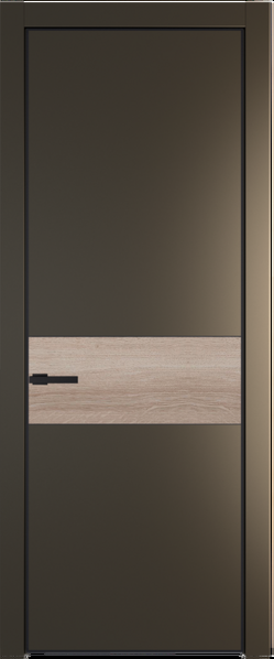 Межкомнатная дверь Profil Doors 17 PE Зеркало Bronza Сэнд Черный матовый RAL9005 Дуб Сонома