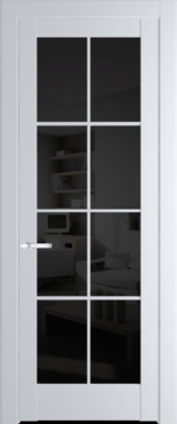 Межкомнатная дверь Profil Doors 4.1.2 (p.8) Вайт (RAL 110 96 02) Черное тонированное